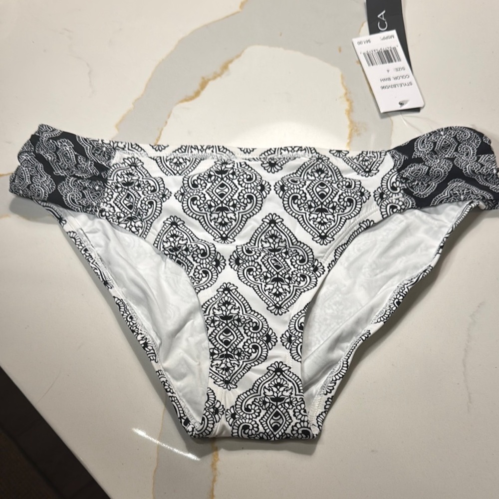 La Blanca Monochrome Floral Bikini Bottom
